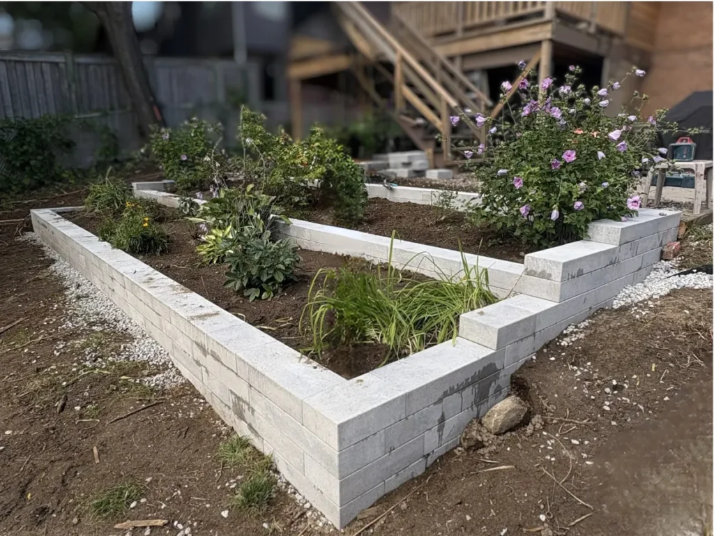 Professional garden bed design and installation in Barrie