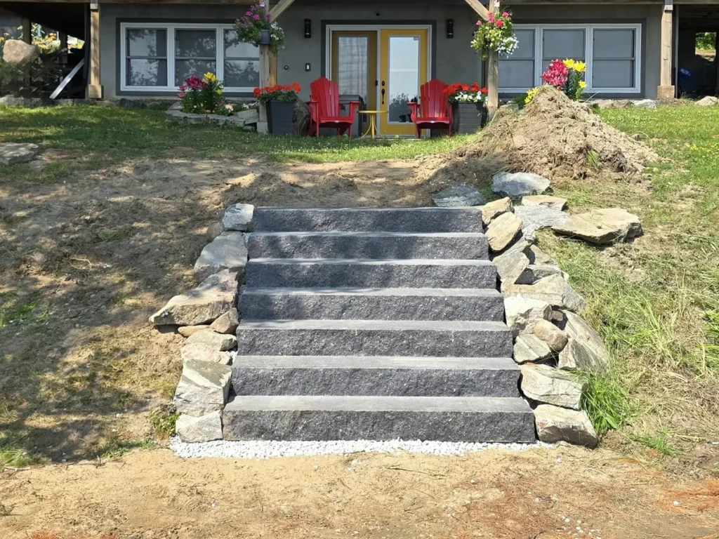 Expertly installed stone steps for residential properties in Barrie